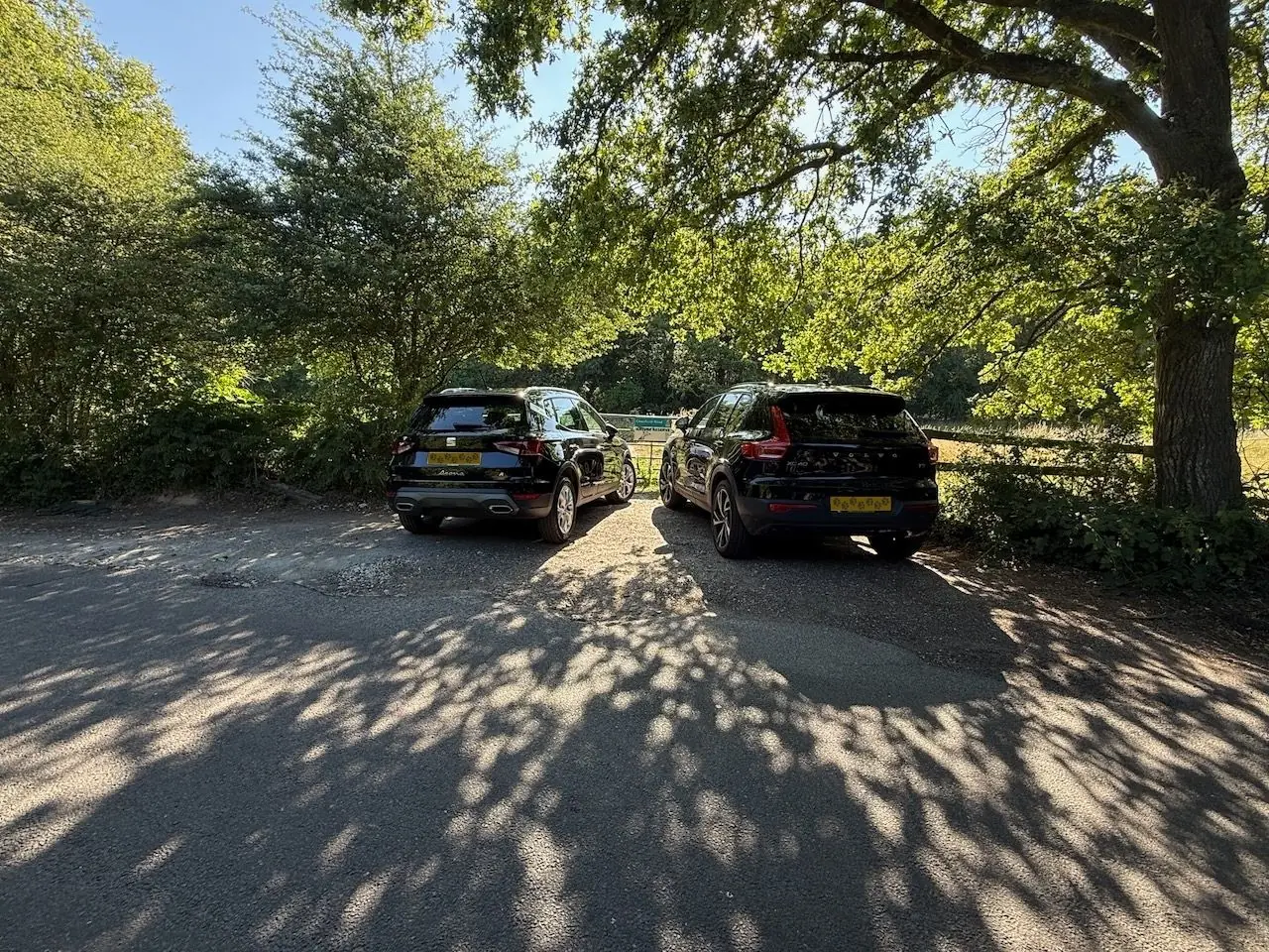 The small gravel car park at Crowsheath Wood.