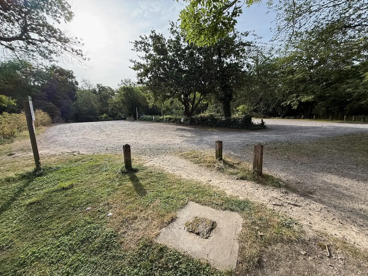 One of the park's two gravel car parks.