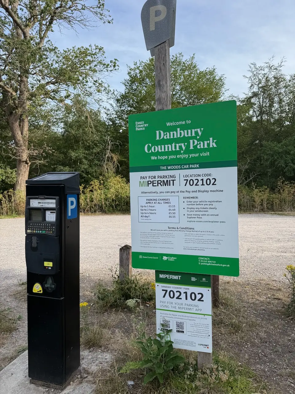 The Woods car park - pay & display or MiPermit.