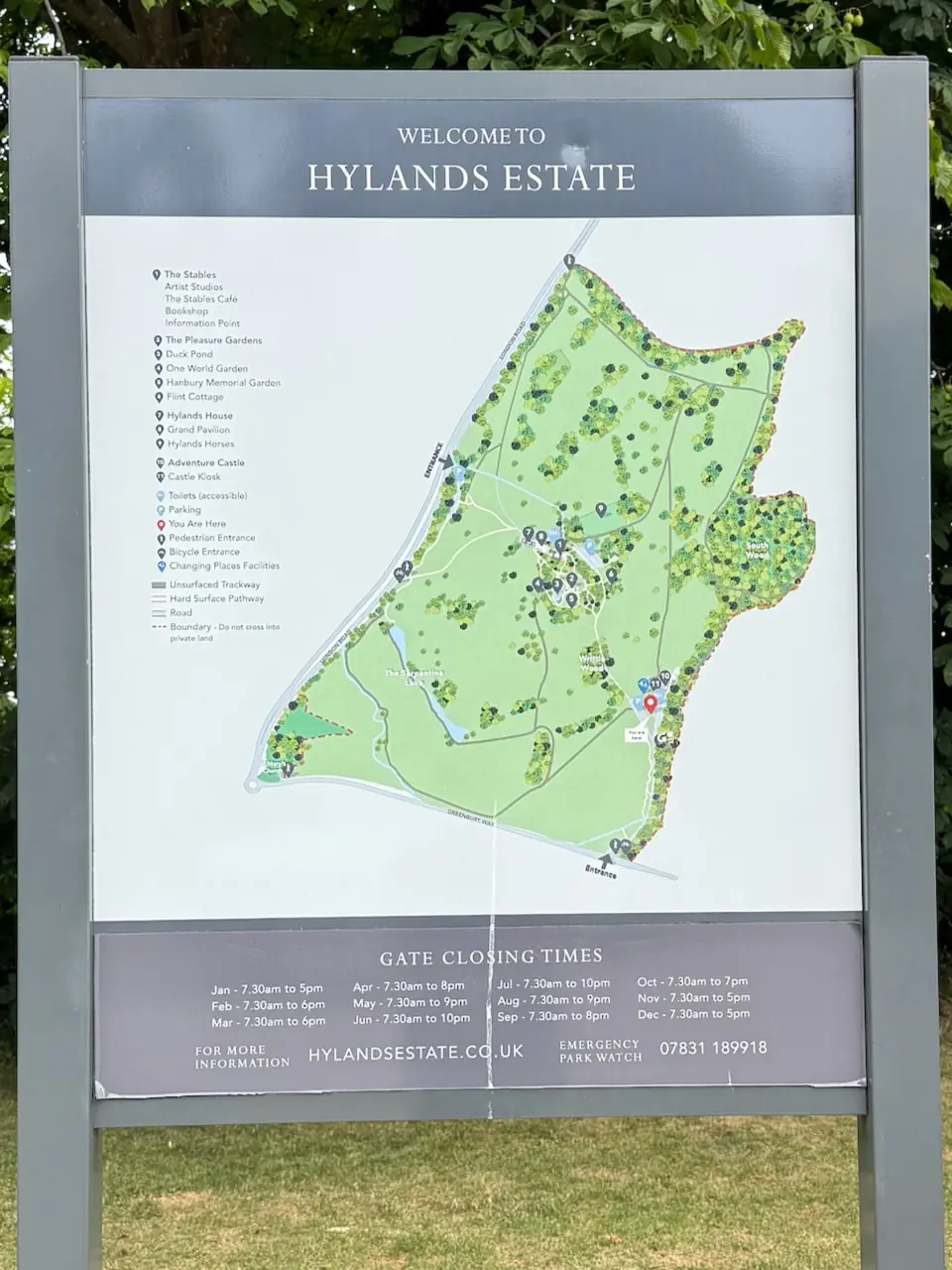Writtle car park - Map