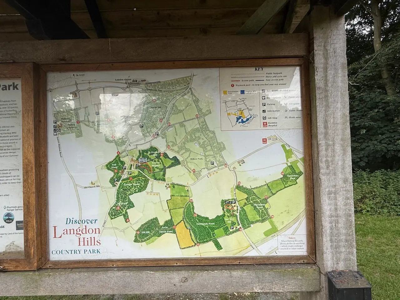 Langdon Hills Country Park sign