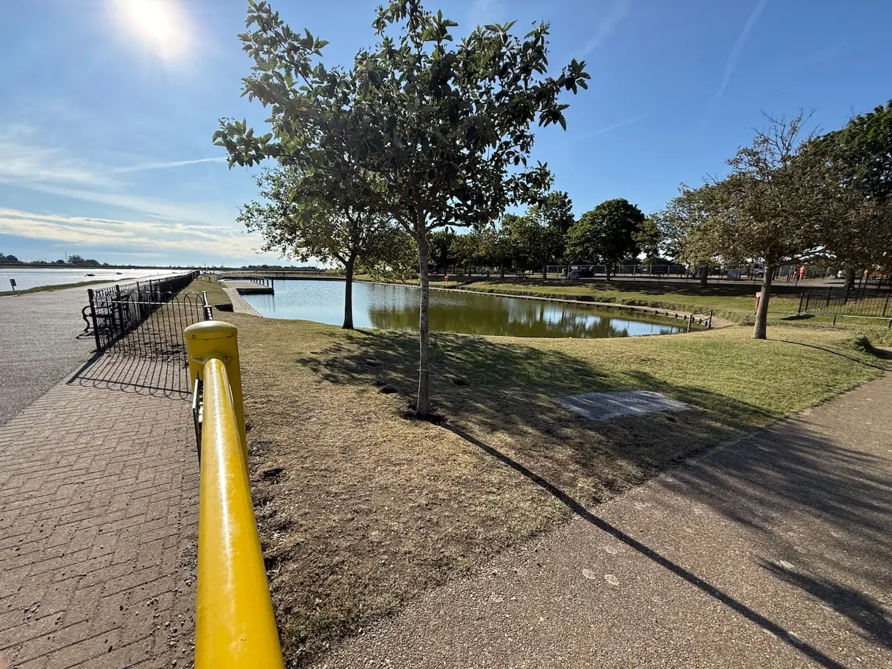 The model boating lake at Maldon Promenade.