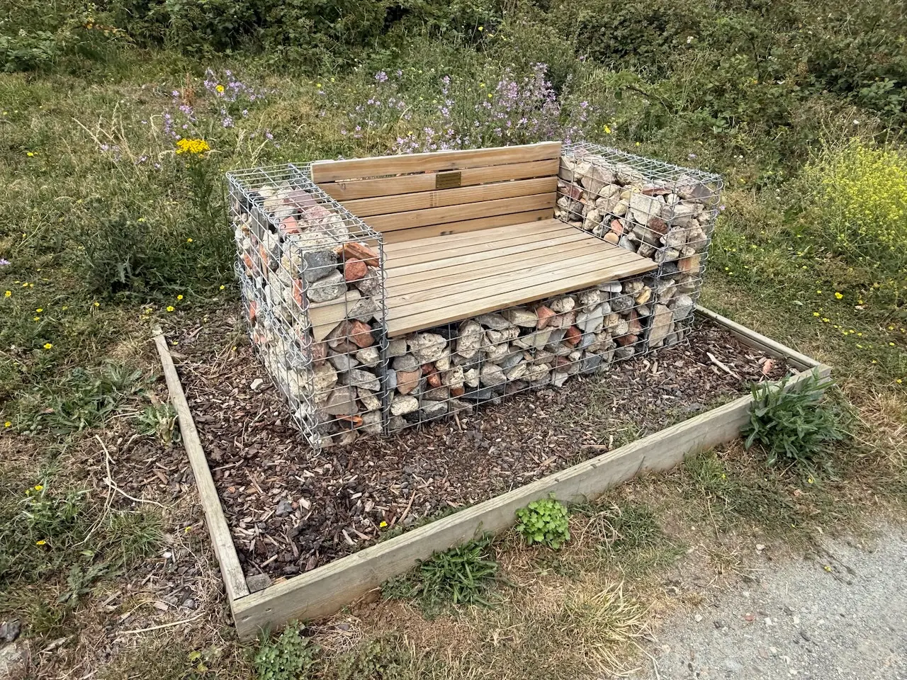 Rock seating overlooking the estuary
