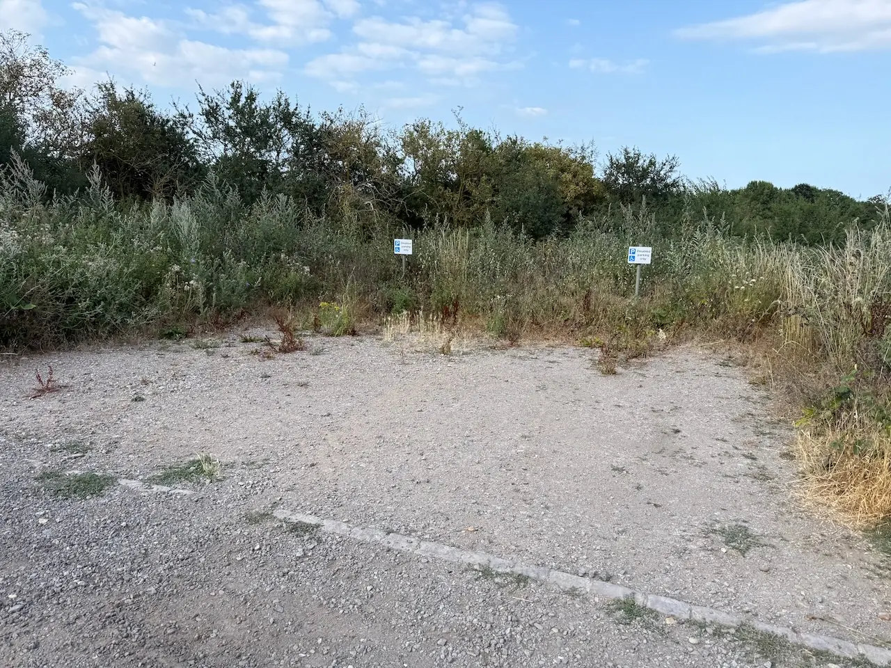 Accessible parking bays beside the reserve