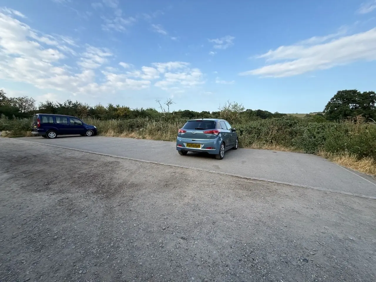 The gravel car park right by the reserve entrance